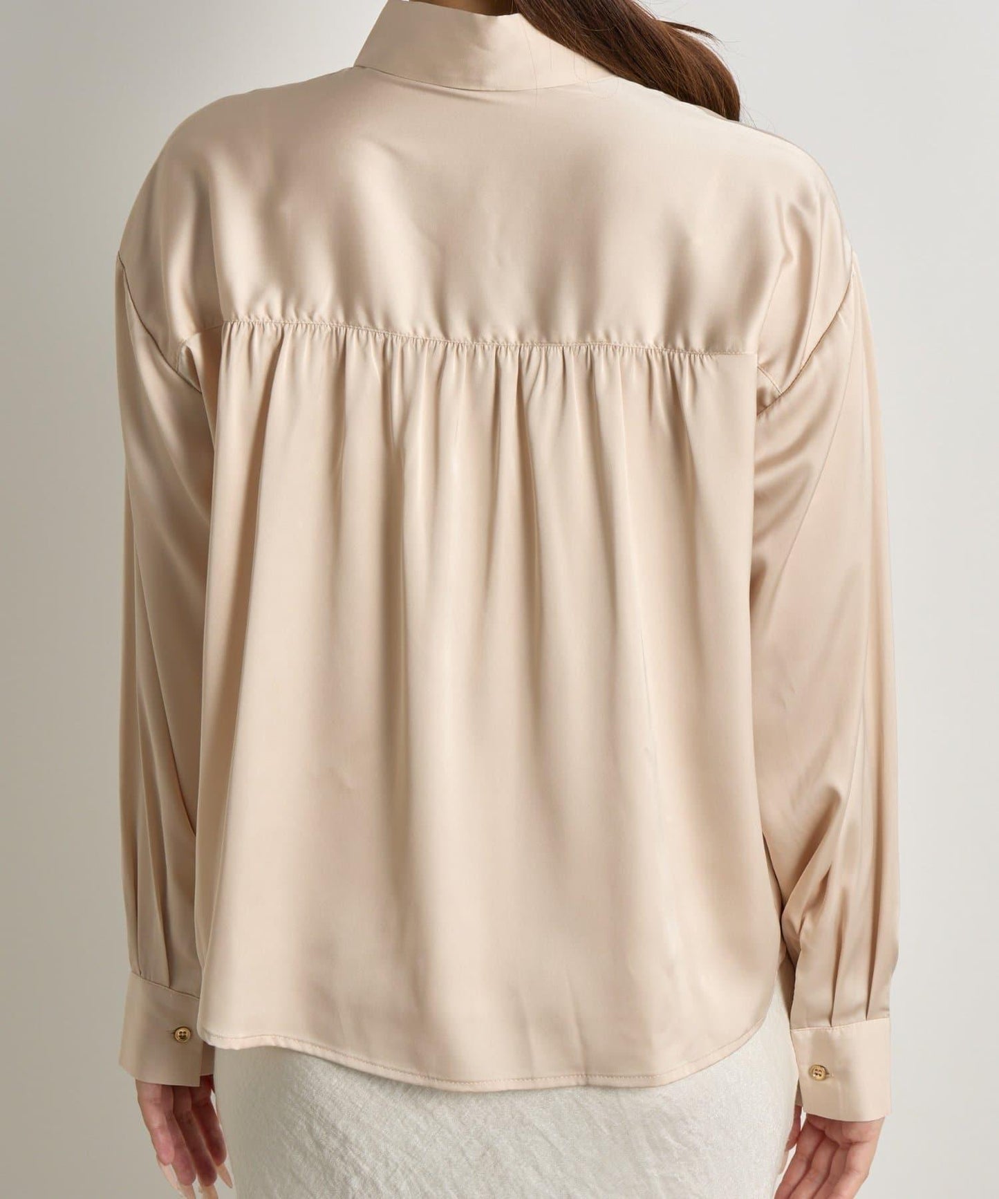 【美人顯瘦襯衫】輕瑩緞襯衫