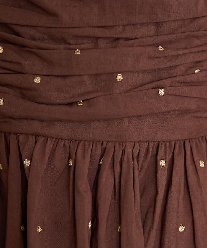 印度風亮片點點刺繡 後背開口 罩杯吊帶上衣(可搭配成套)