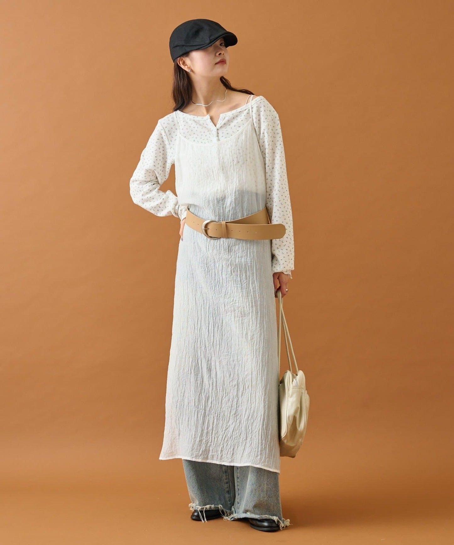 【mystic】透視吊帶連衣裙