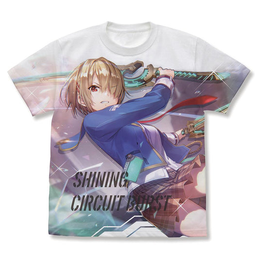 《緋染天空》_XL尺寸_茅森月歌 閃光賽道爆發 全圖案T恤/白色