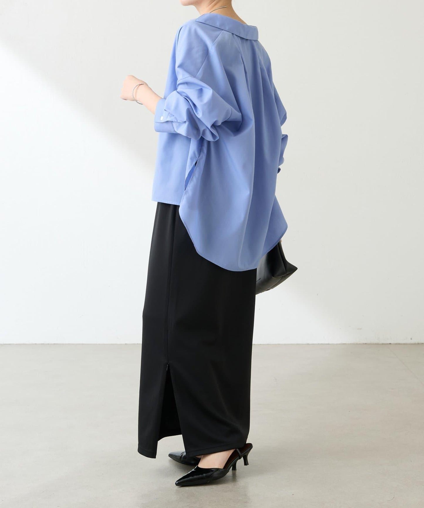 【可改變領口設計】領口褶皺襯衫