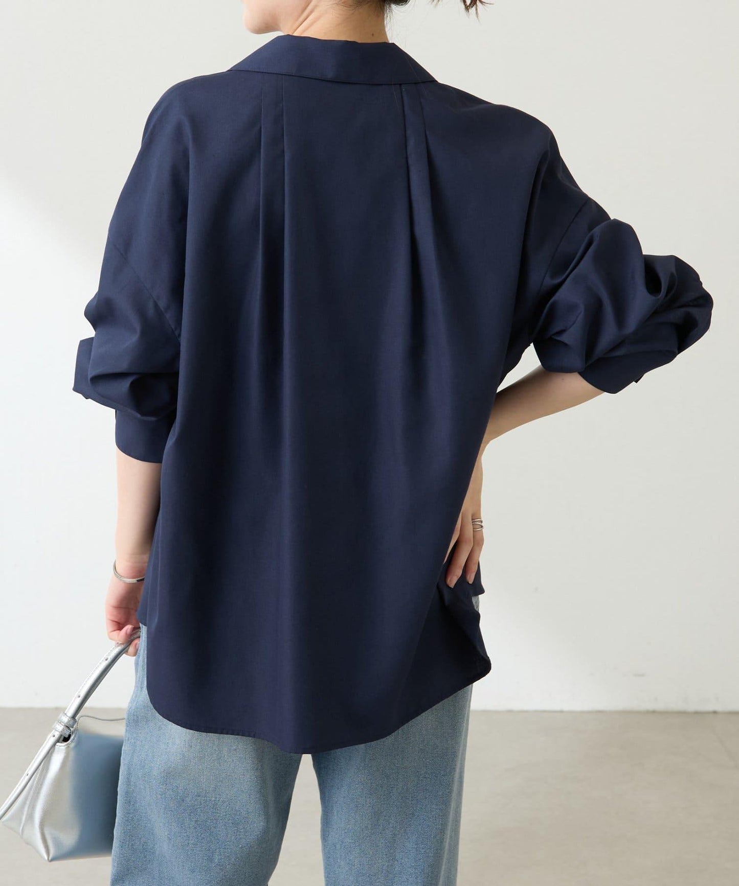 【可改變領口設計】領口褶皺襯衫