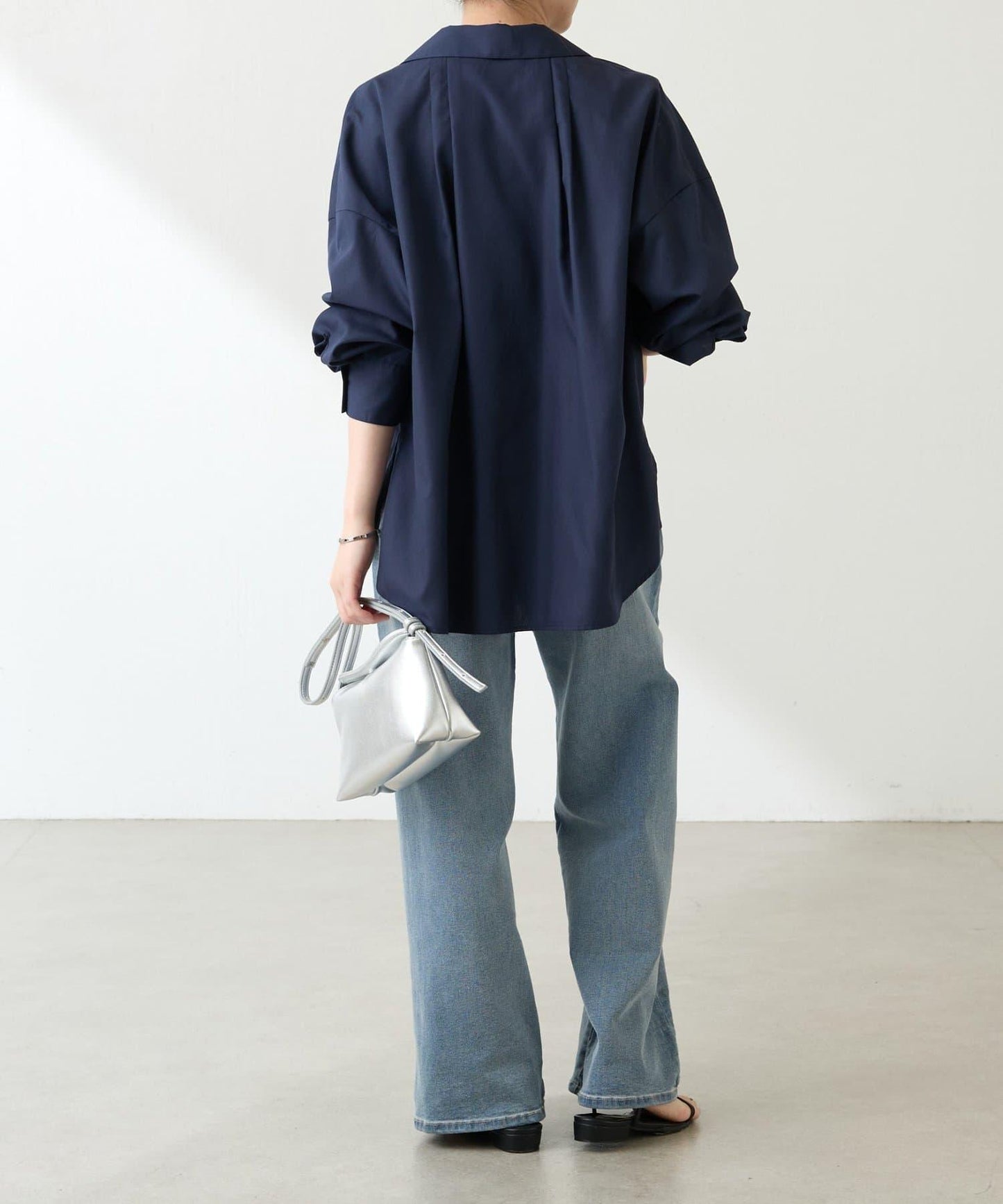 【可改變領口設計】領口褶皺襯衫