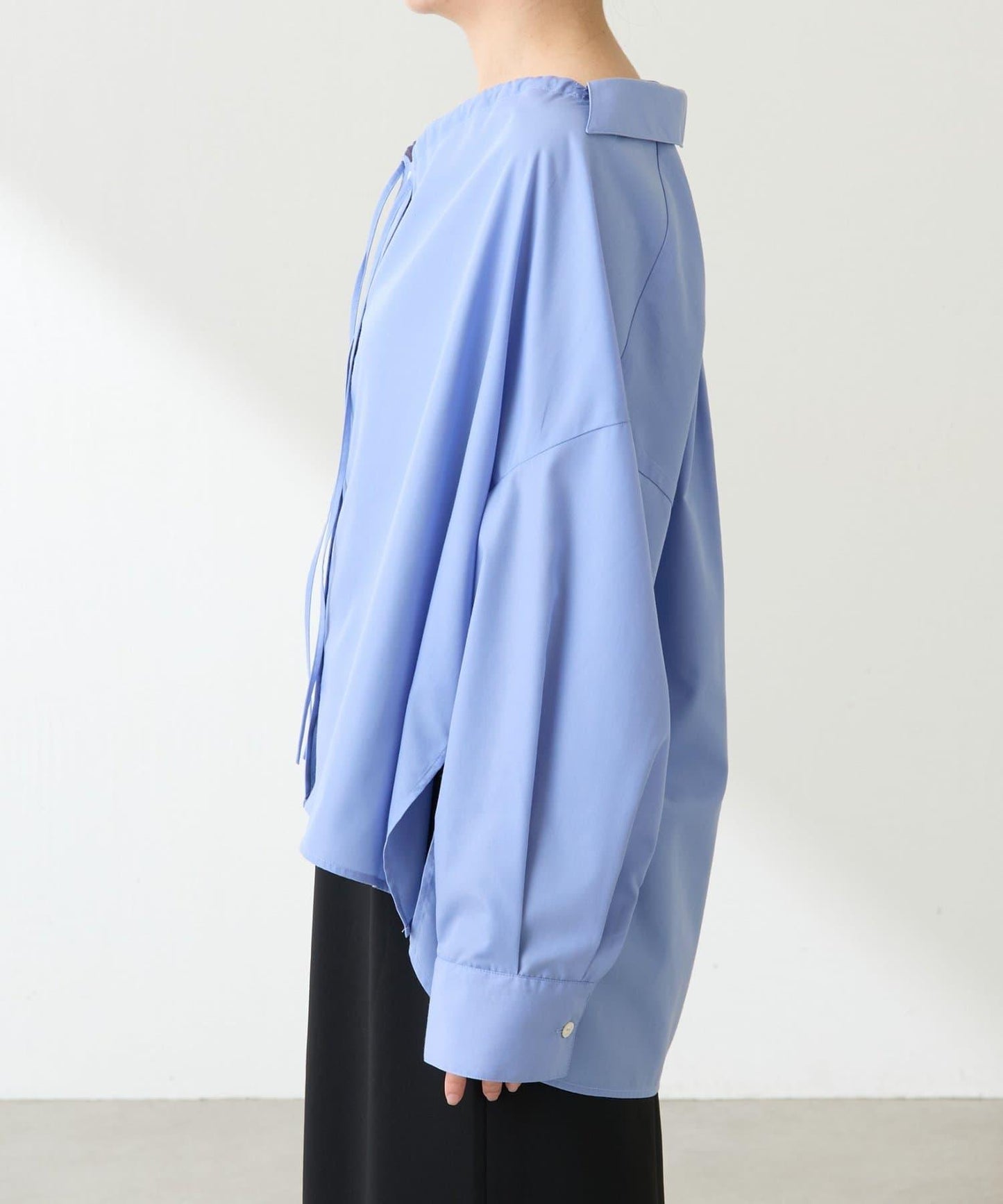 【可改變領口設計】領口褶皺襯衫