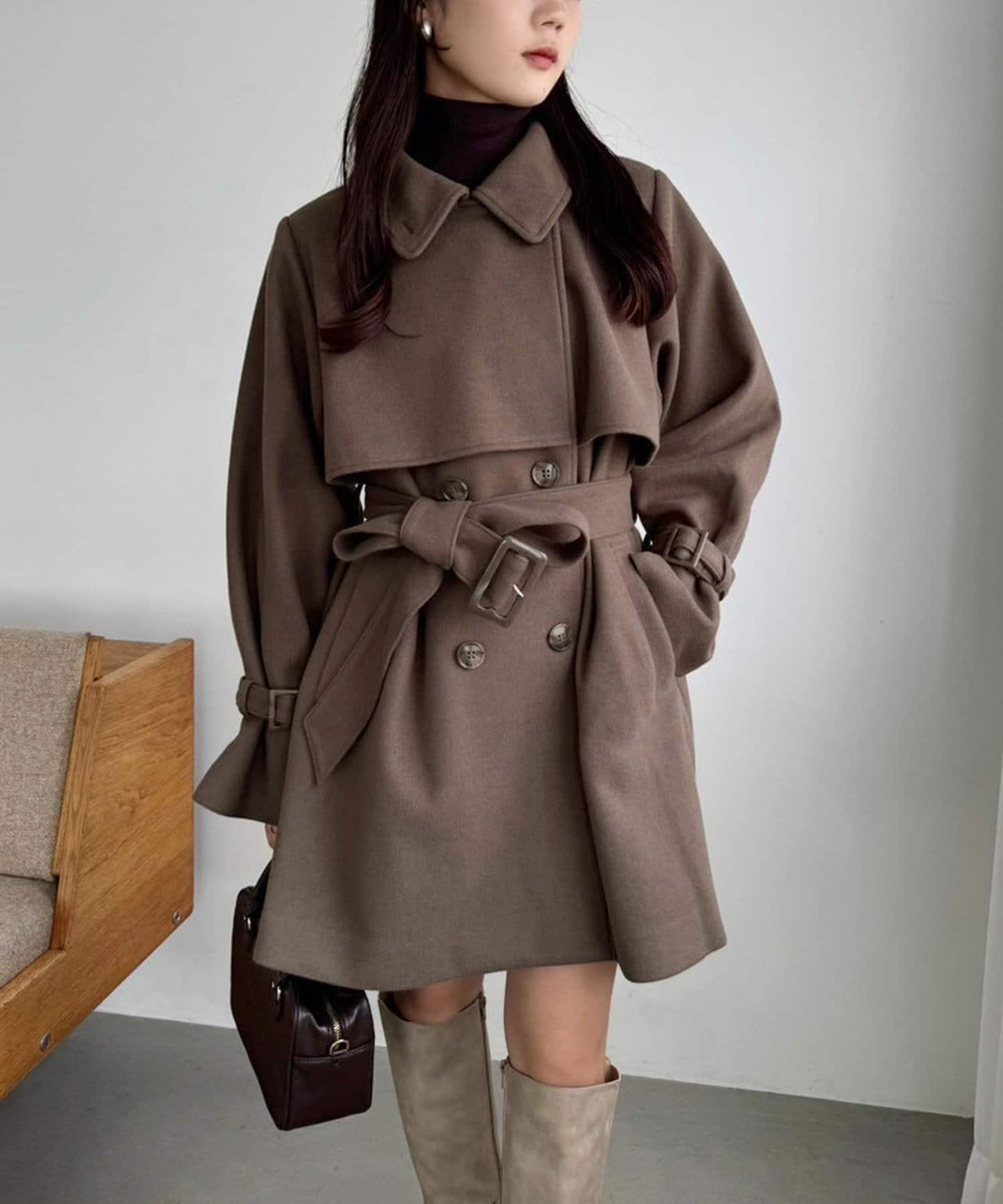 【復古風】S/M尺寸中長款大衣