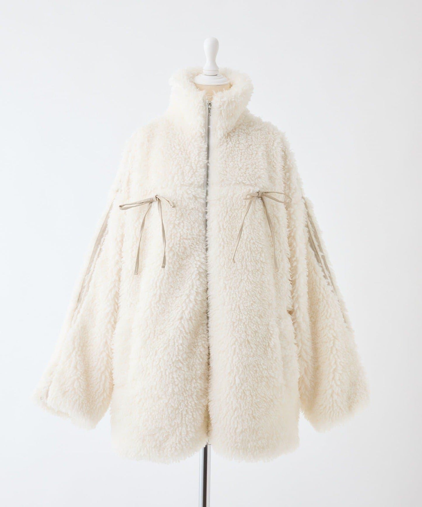 【復古款】蝴蝶結毛絨夾克/可拆卸蝴蝶結