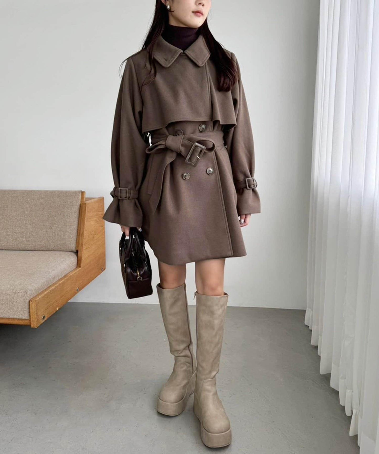 【復古風】S/M尺寸中長款大衣