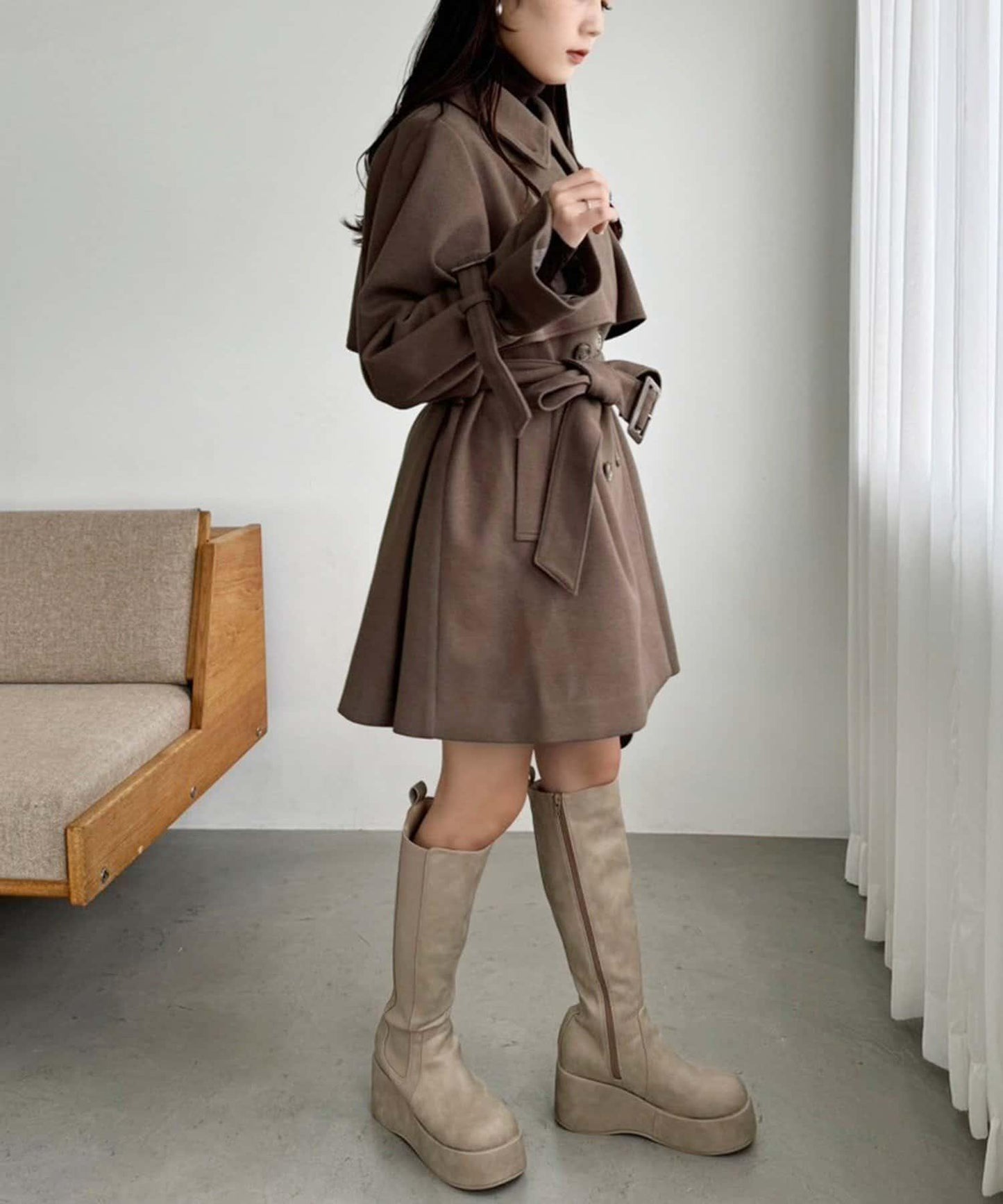 【復古風】S/M尺寸中長款大衣