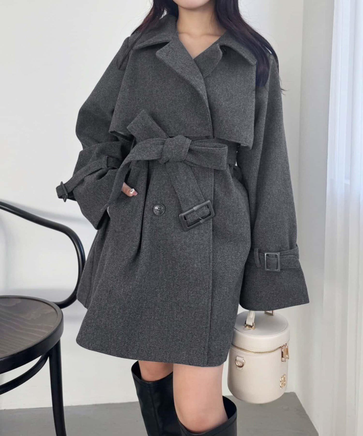 【復古風】S/M尺寸中長款大衣