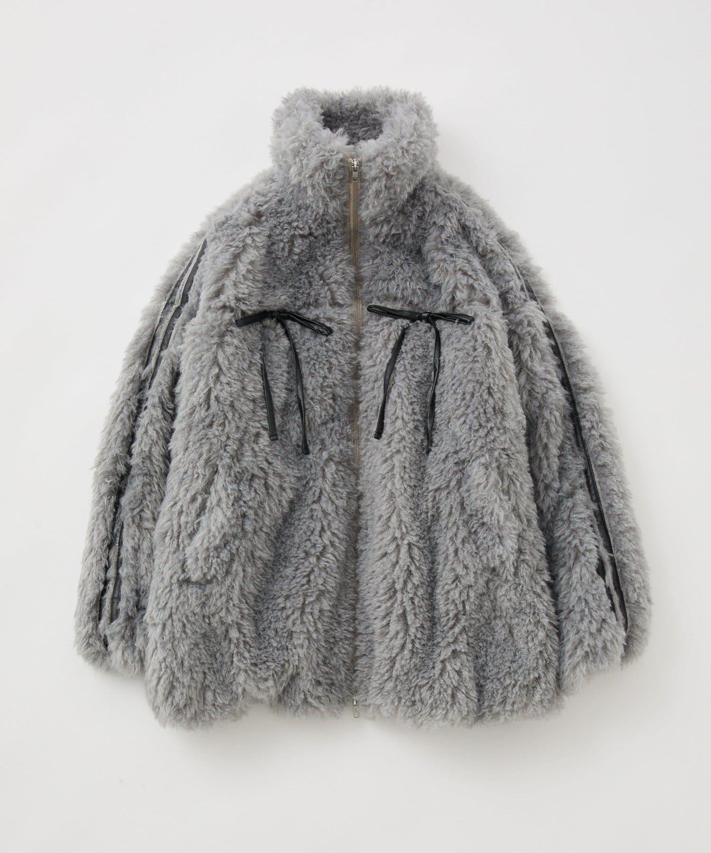 【復古款】蝴蝶結毛絨夾克/可拆卸蝴蝶結