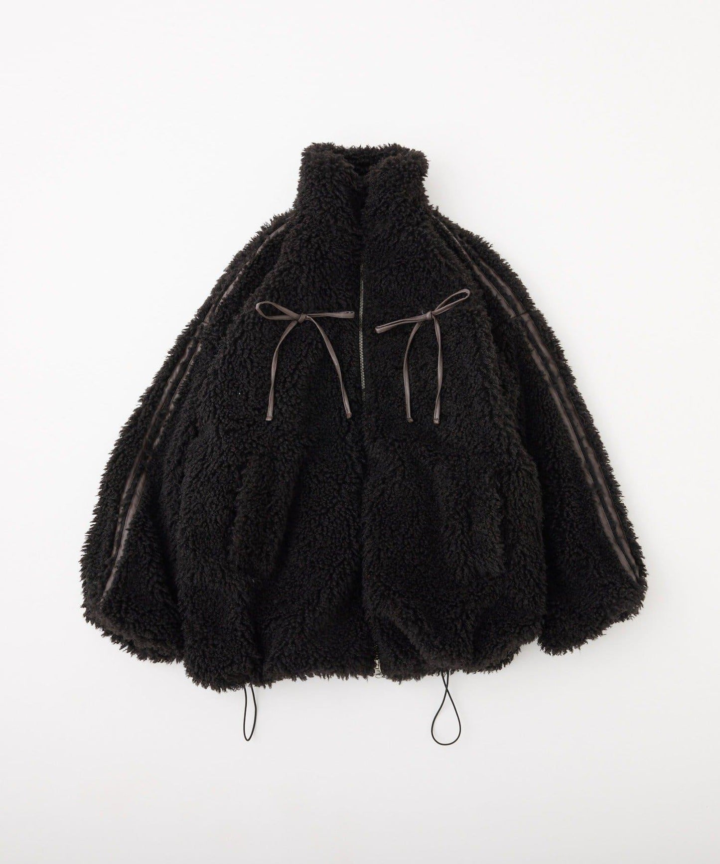 【復古款】蝴蝶結毛絨夾克/可拆卸蝴蝶結