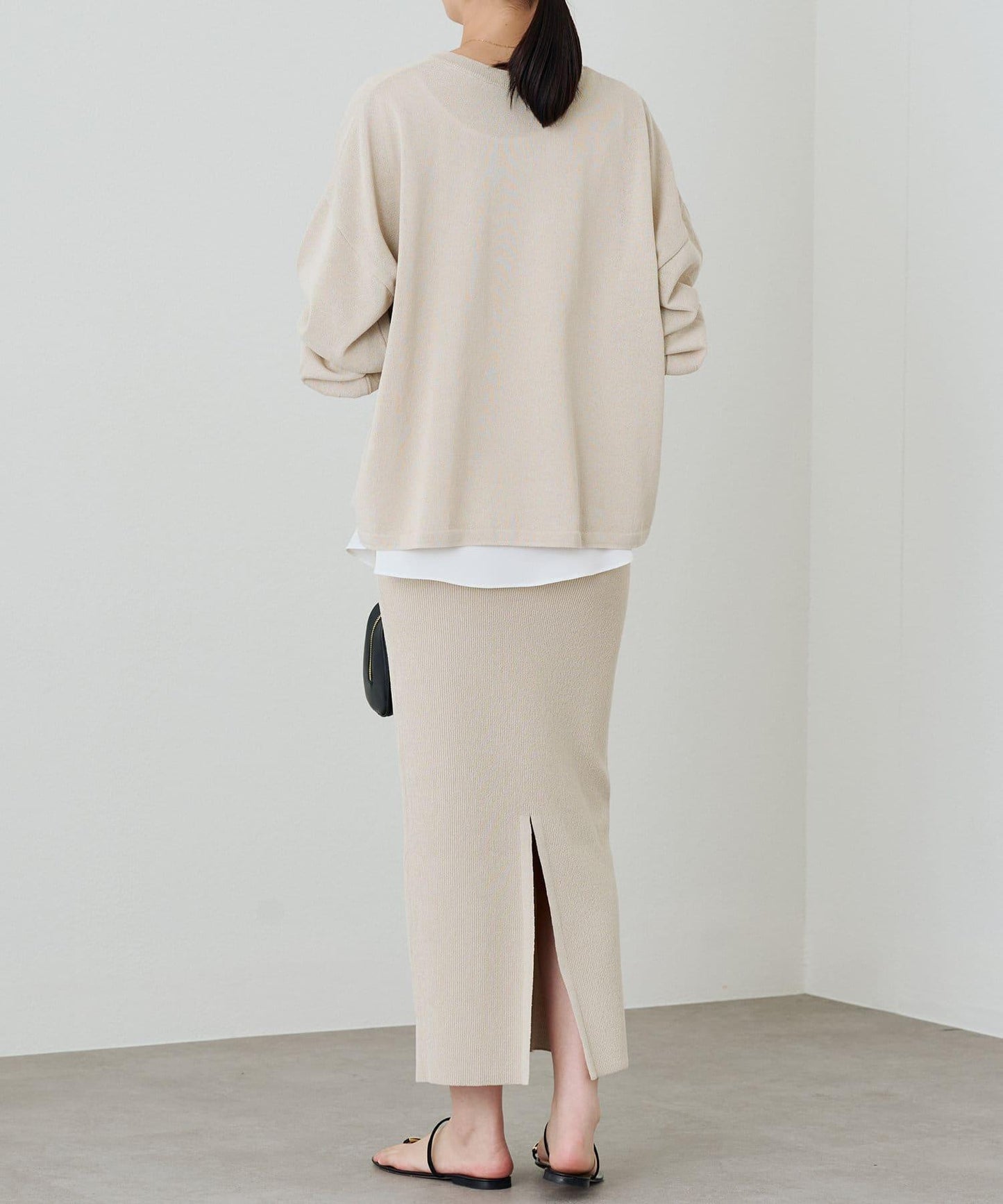 【Loungedress】和紙天竺開領針織衫