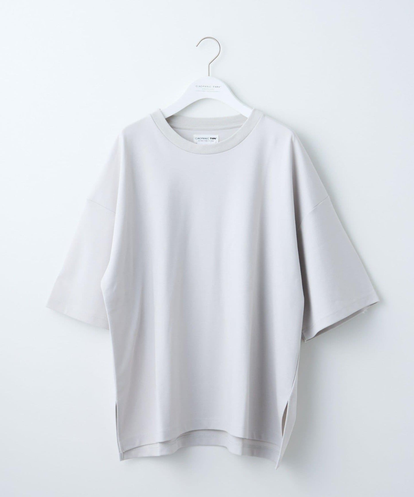 【男女通用】平紋高計數側開叉寬鬆T恤