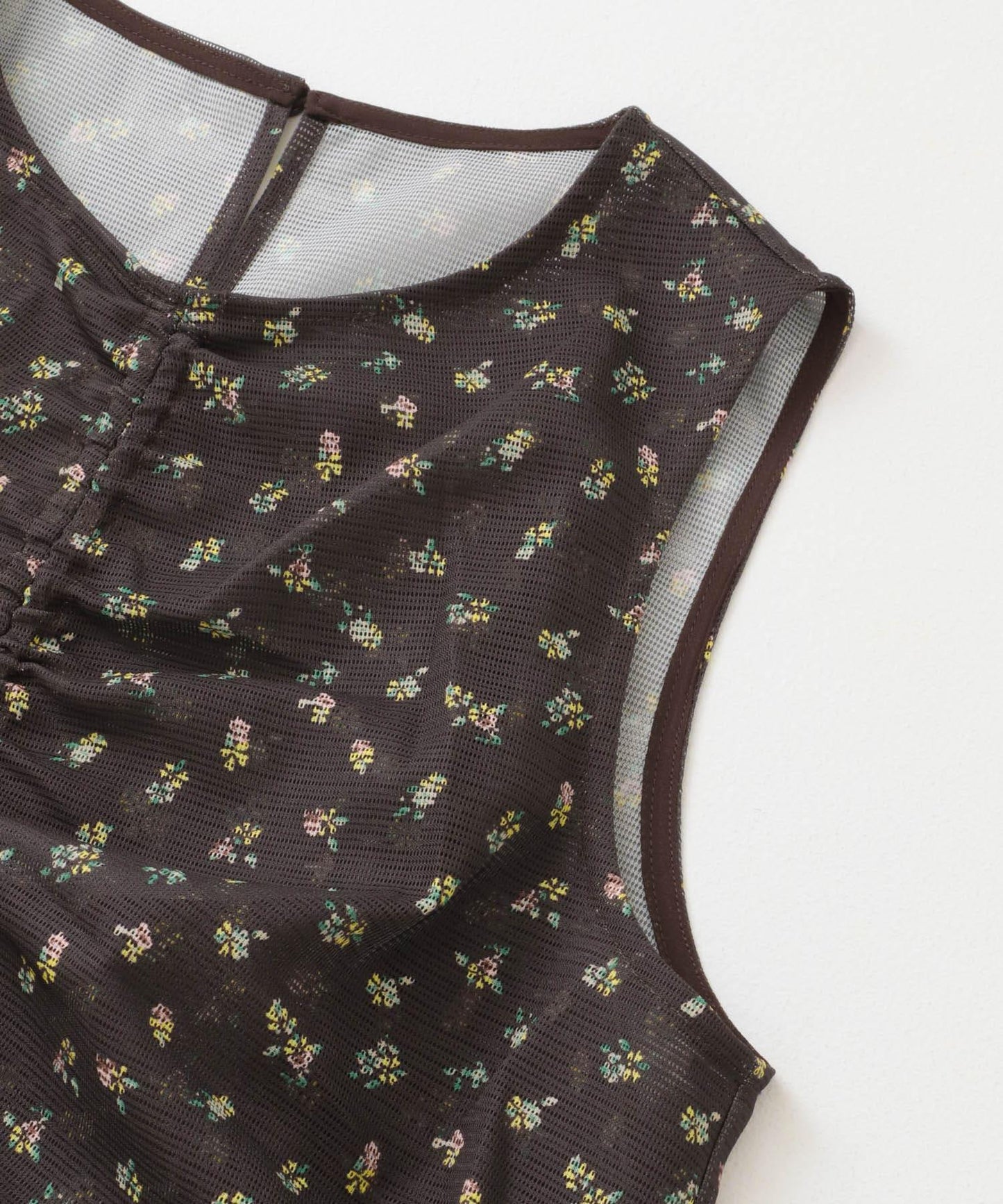 花卉印花網紗上衣