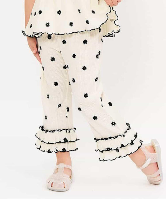 華夫餅邊蓬鬆褲襪 9分褲