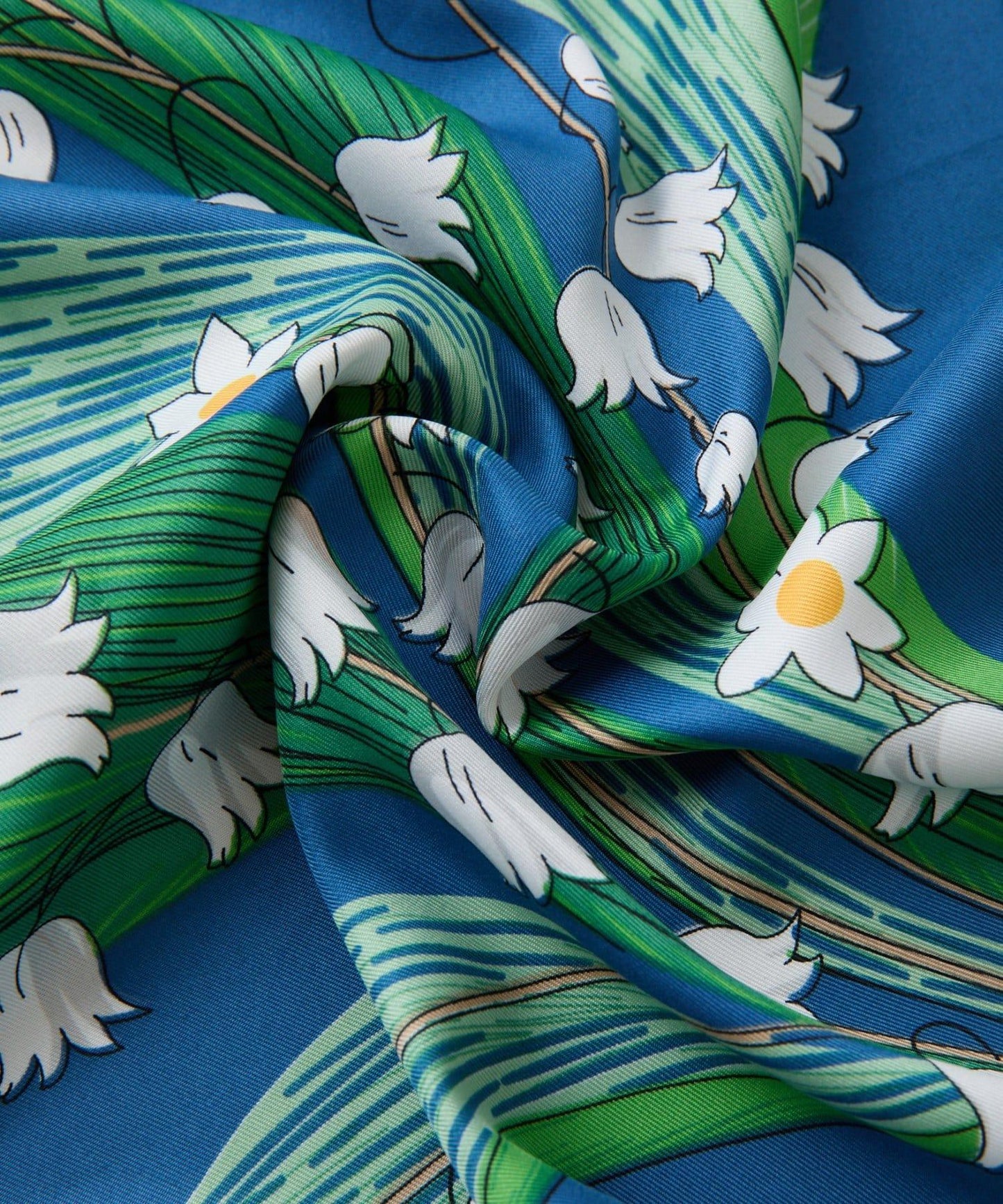 鈴蘭花圖案大方圍巾 90×90