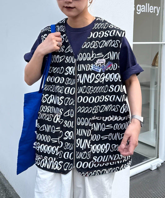 【CIAOPANIC TYPY】【SG】牛仔全印花標誌馬甲