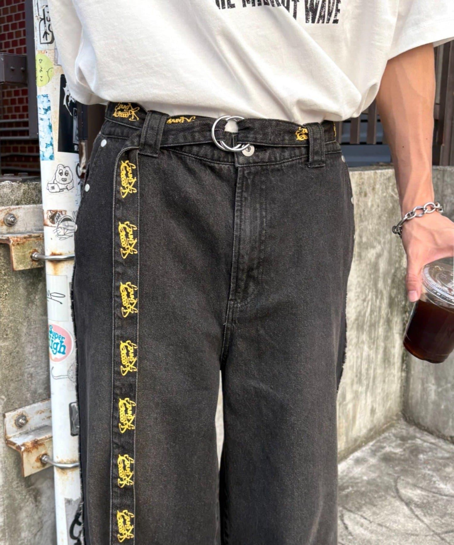 【SG】卷邊流蘇寬鬆褲