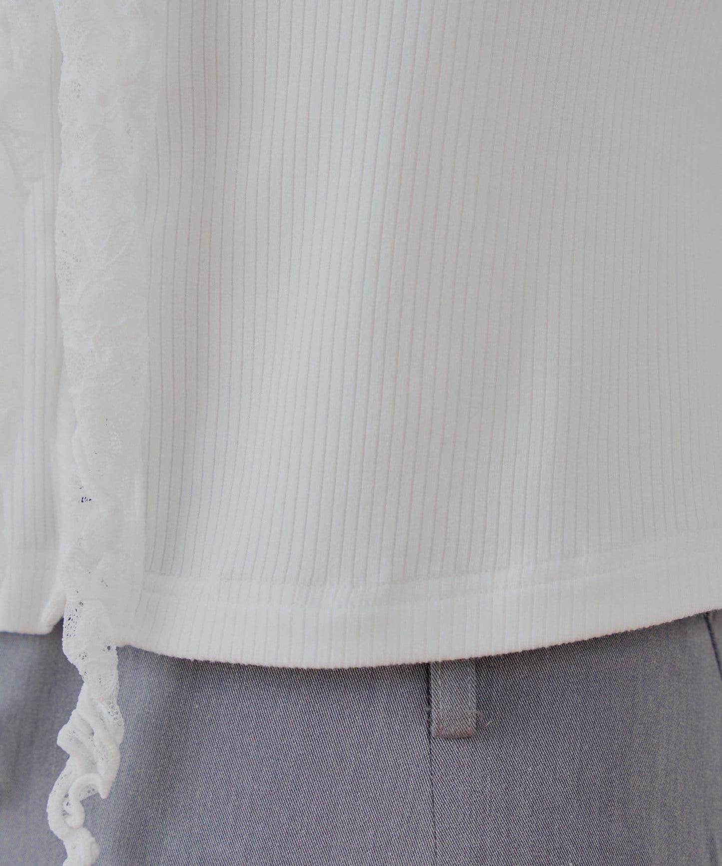 Chico 蕾絲設計 落肩無袖 羅紋T恤