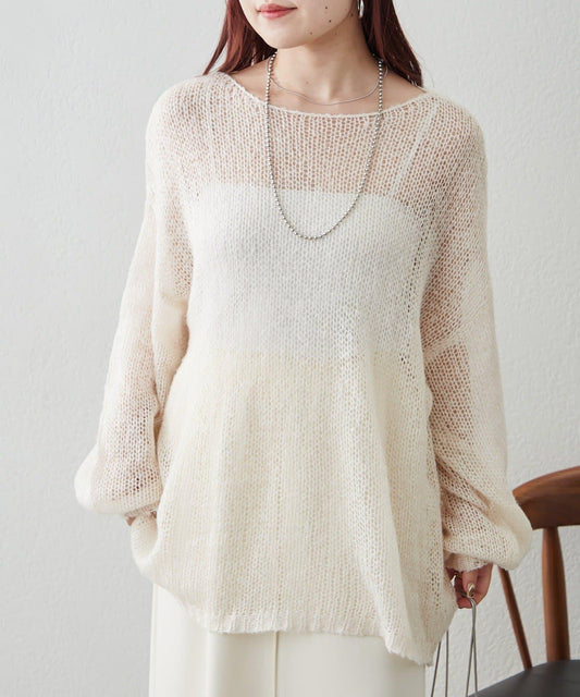 莫哈爾觸感透明針織衫