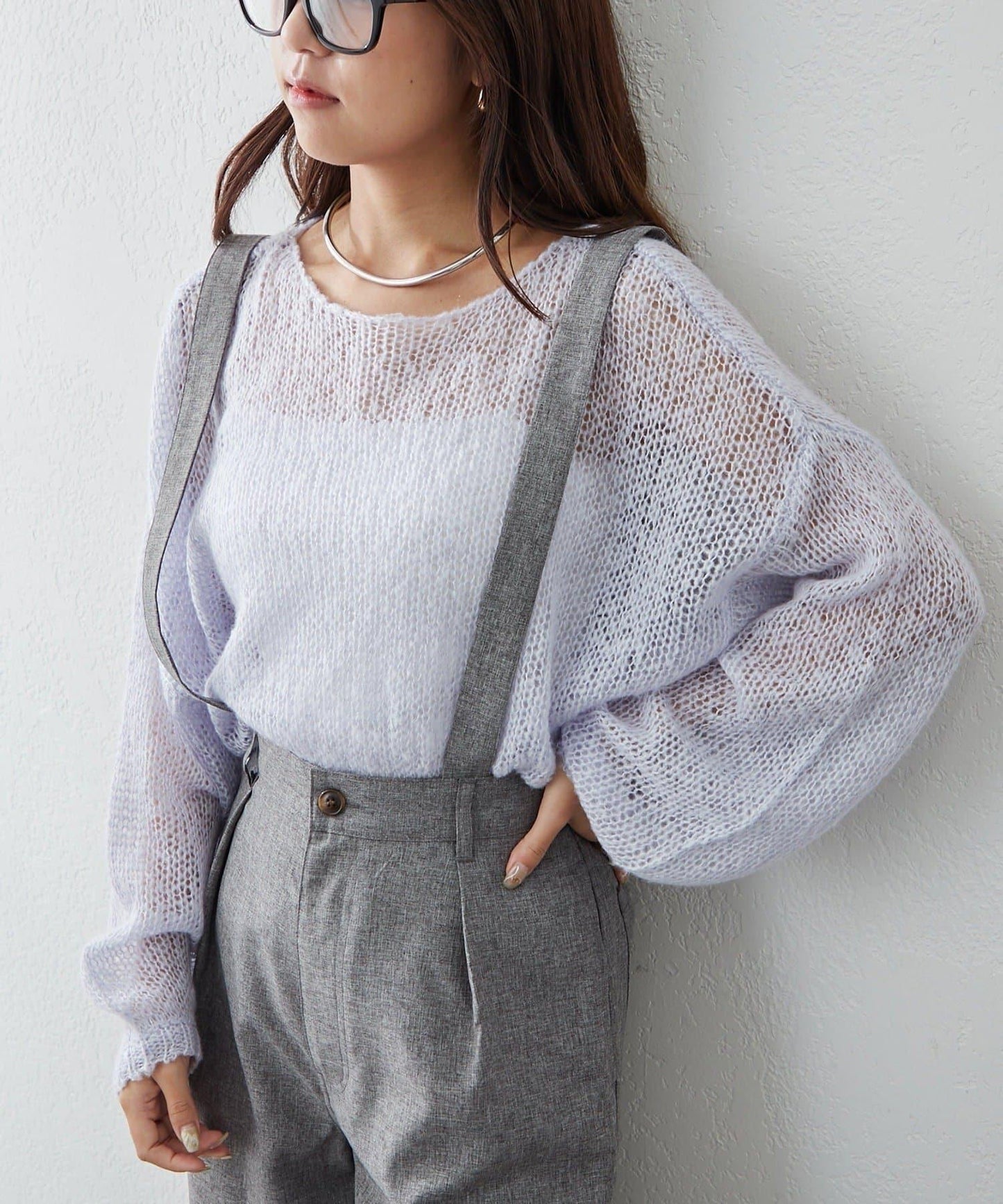 莫哈爾觸感透明針織衫