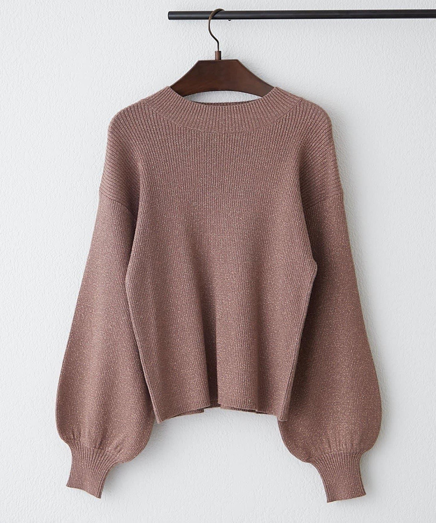 高領閃亮針織套頭衫