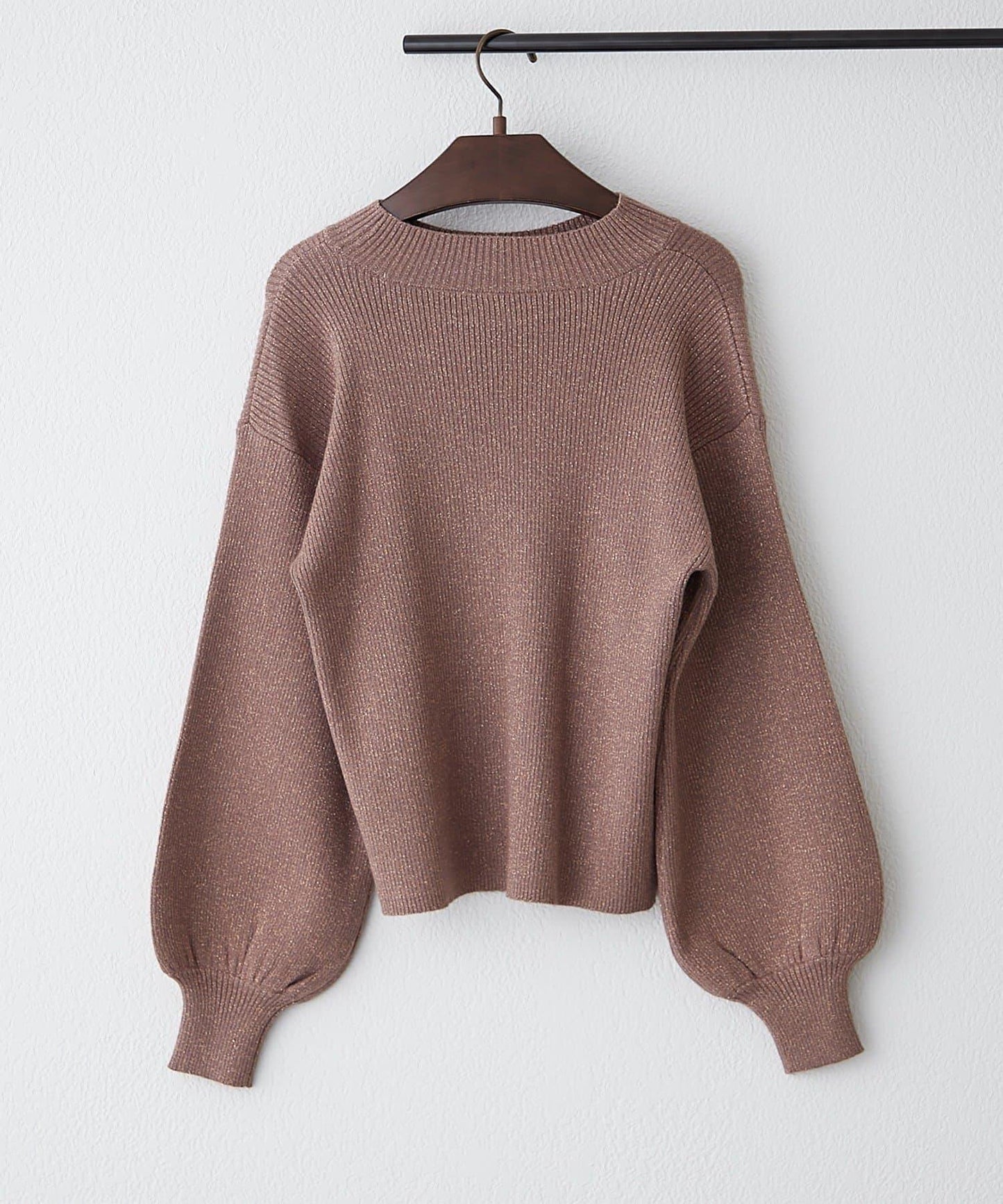 高領閃亮針織套頭衫