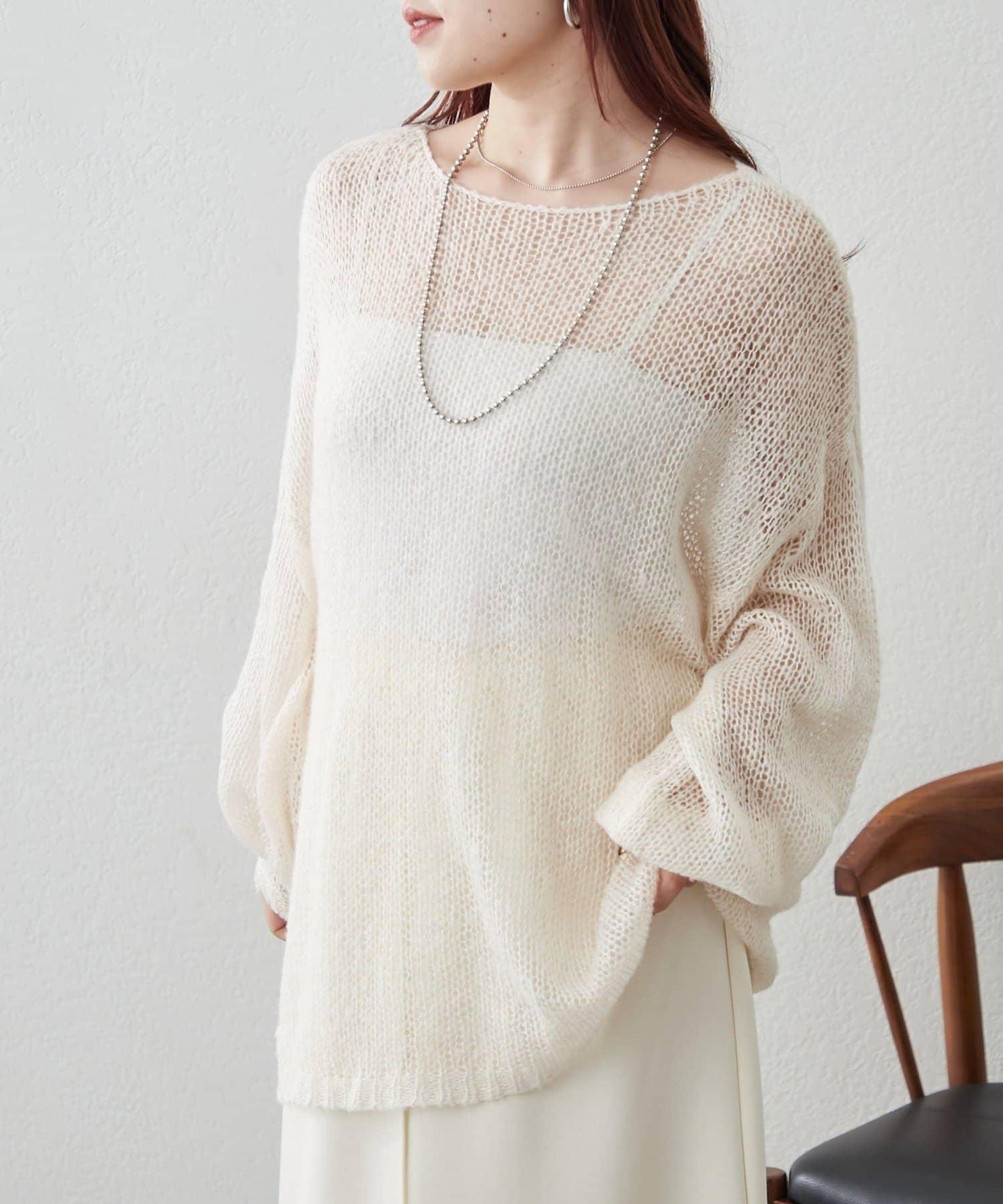 莫哈爾觸感透明針織衫