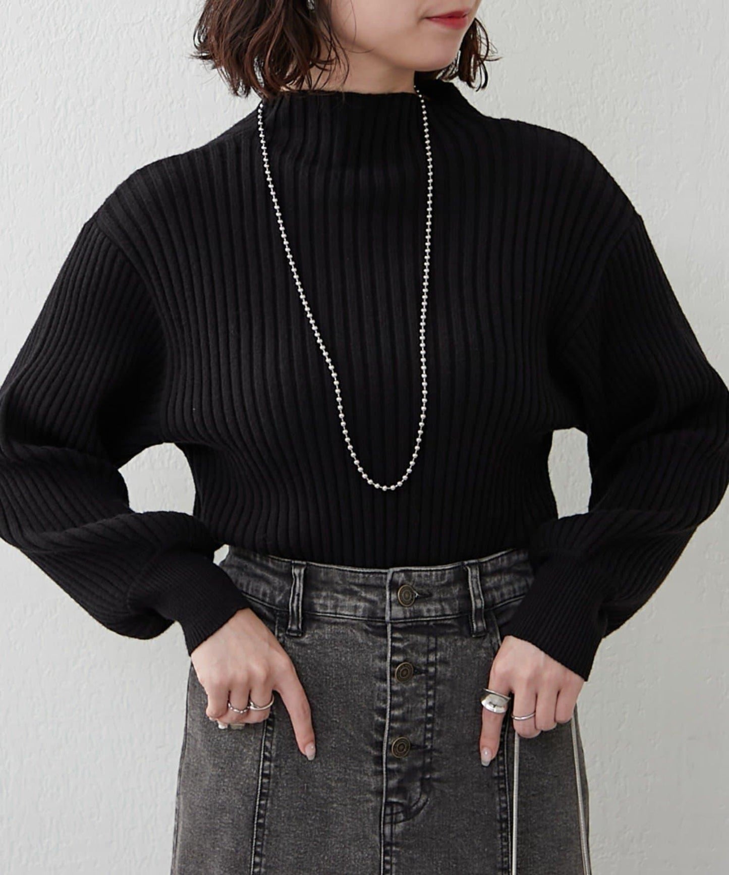 瓶領條紋套頭衫