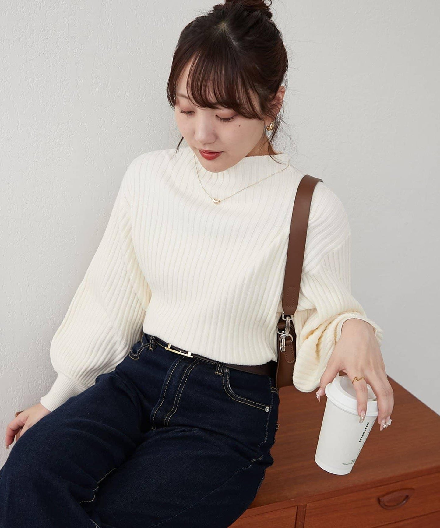 瓶領條紋套頭衫