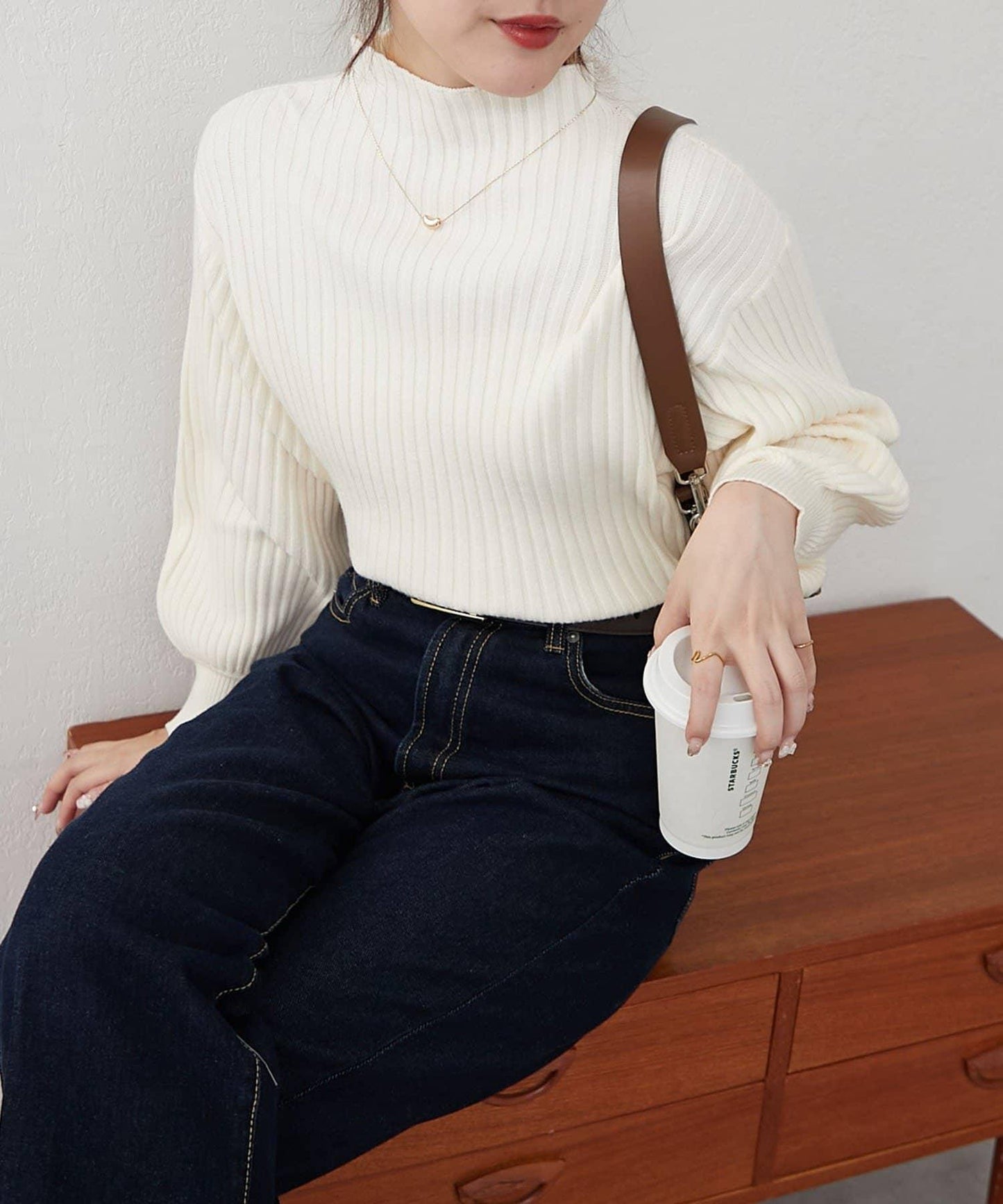 瓶領條紋套頭衫