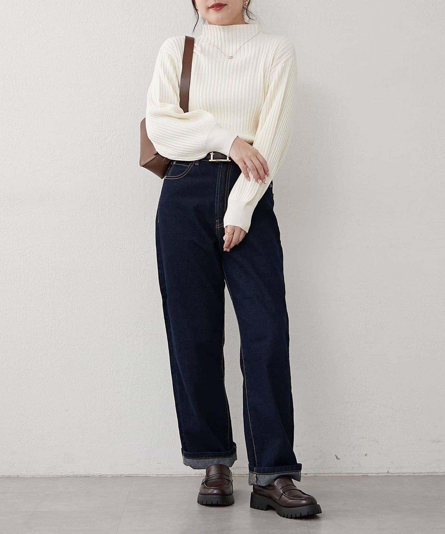 瓶領條紋套頭衫