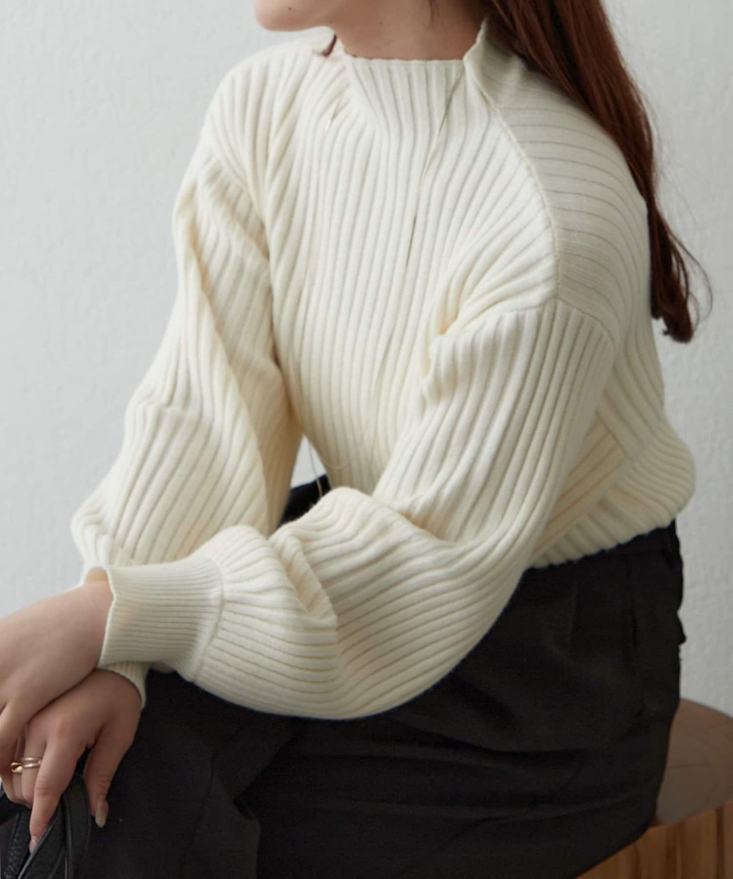 瓶領條紋套頭衫