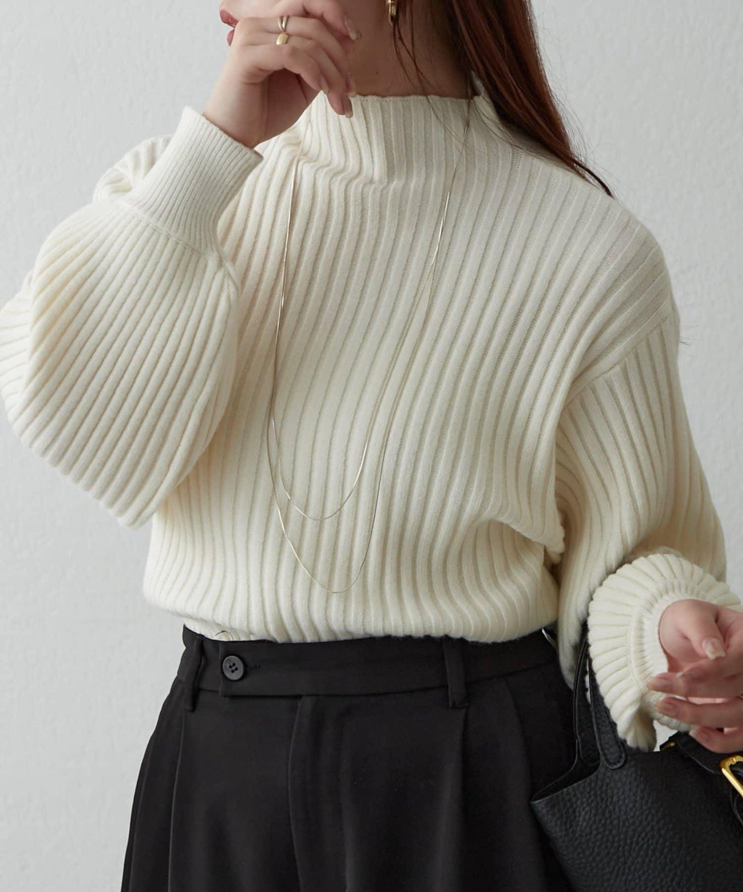 瓶領條紋套頭衫