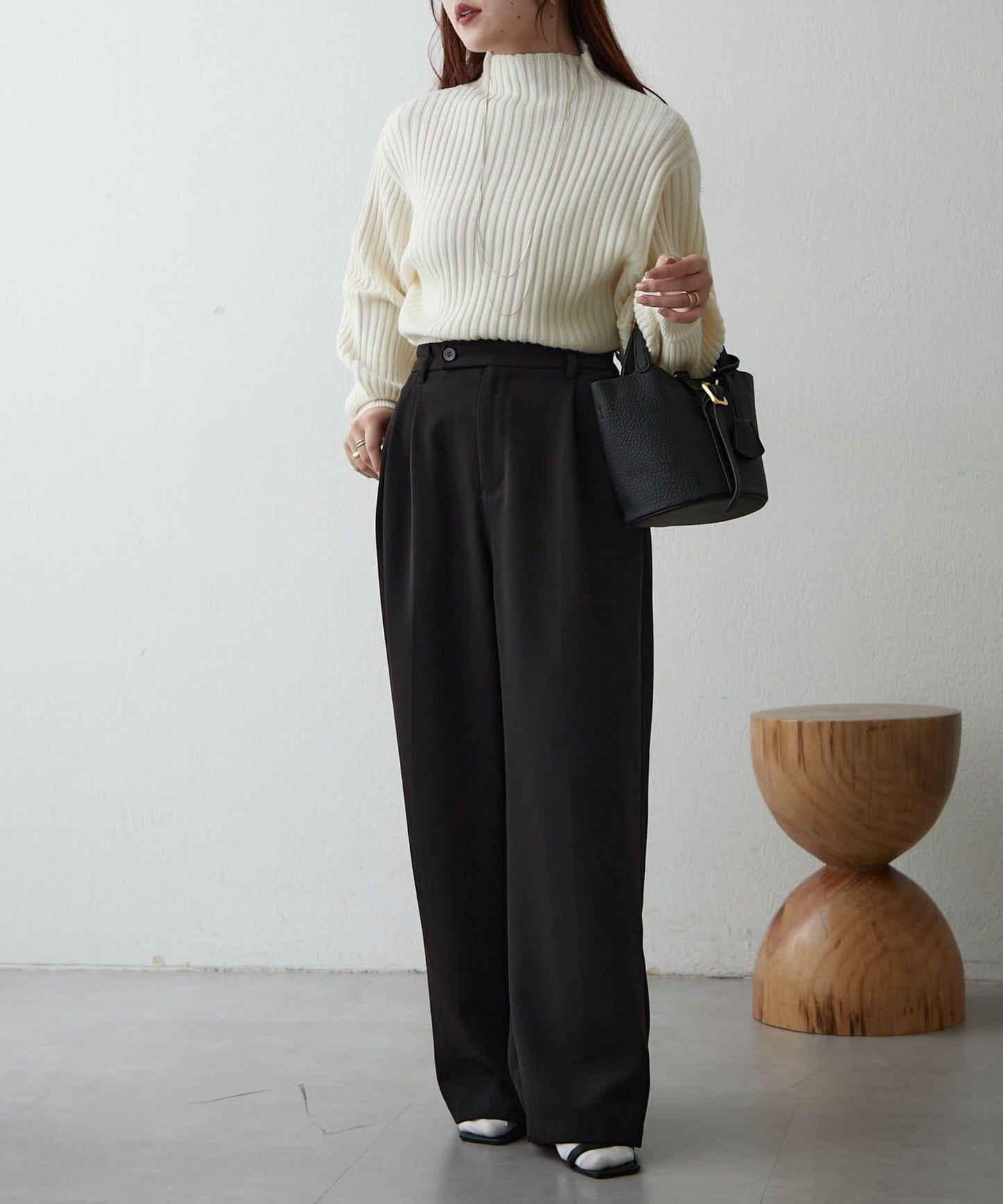 瓶領條紋套頭衫