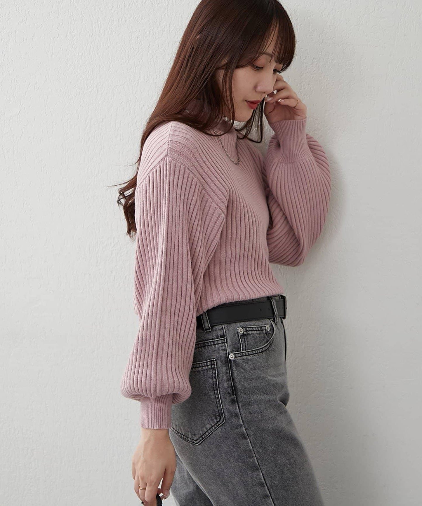 瓶領條紋套頭衫