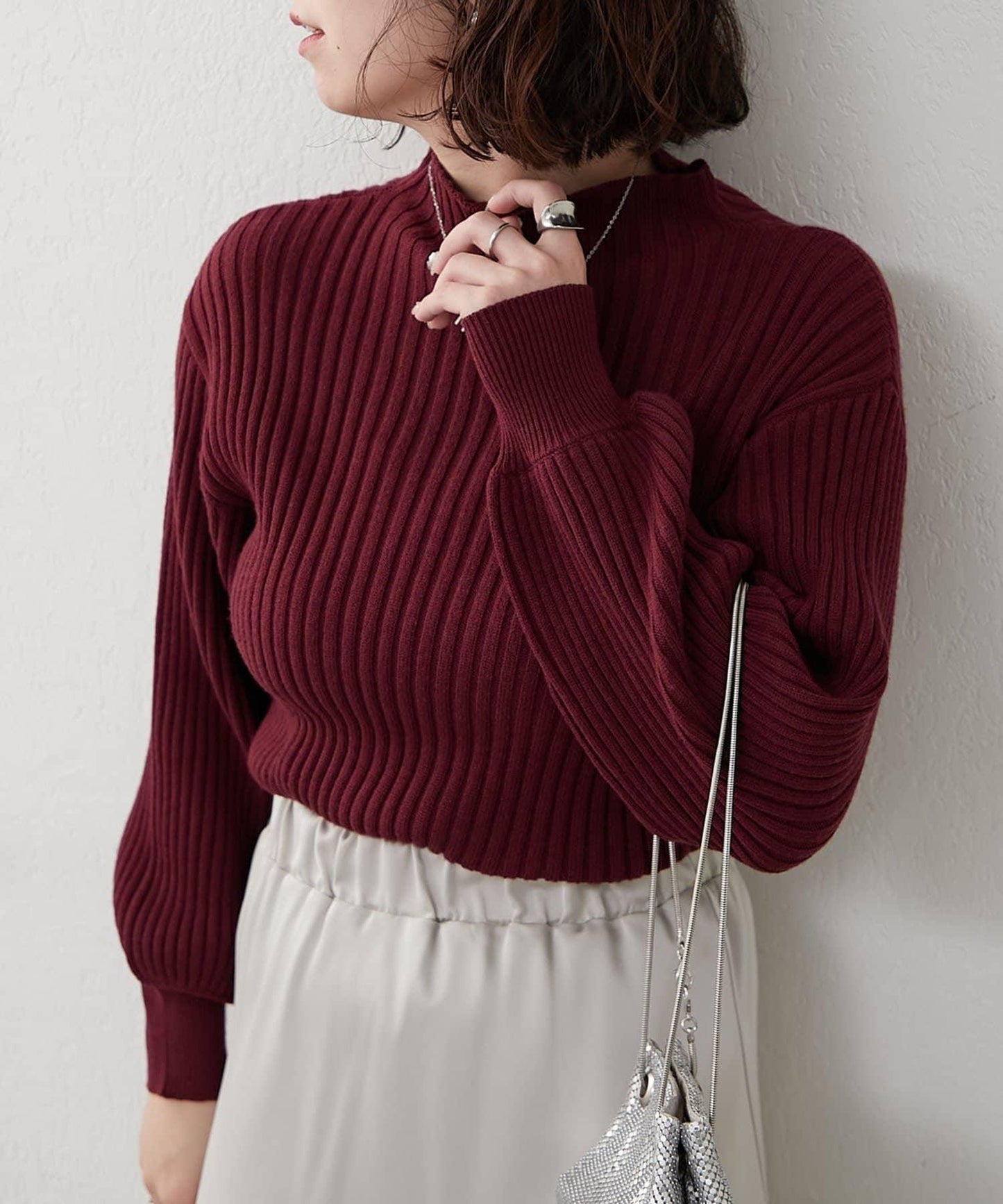 瓶領條紋套頭衫