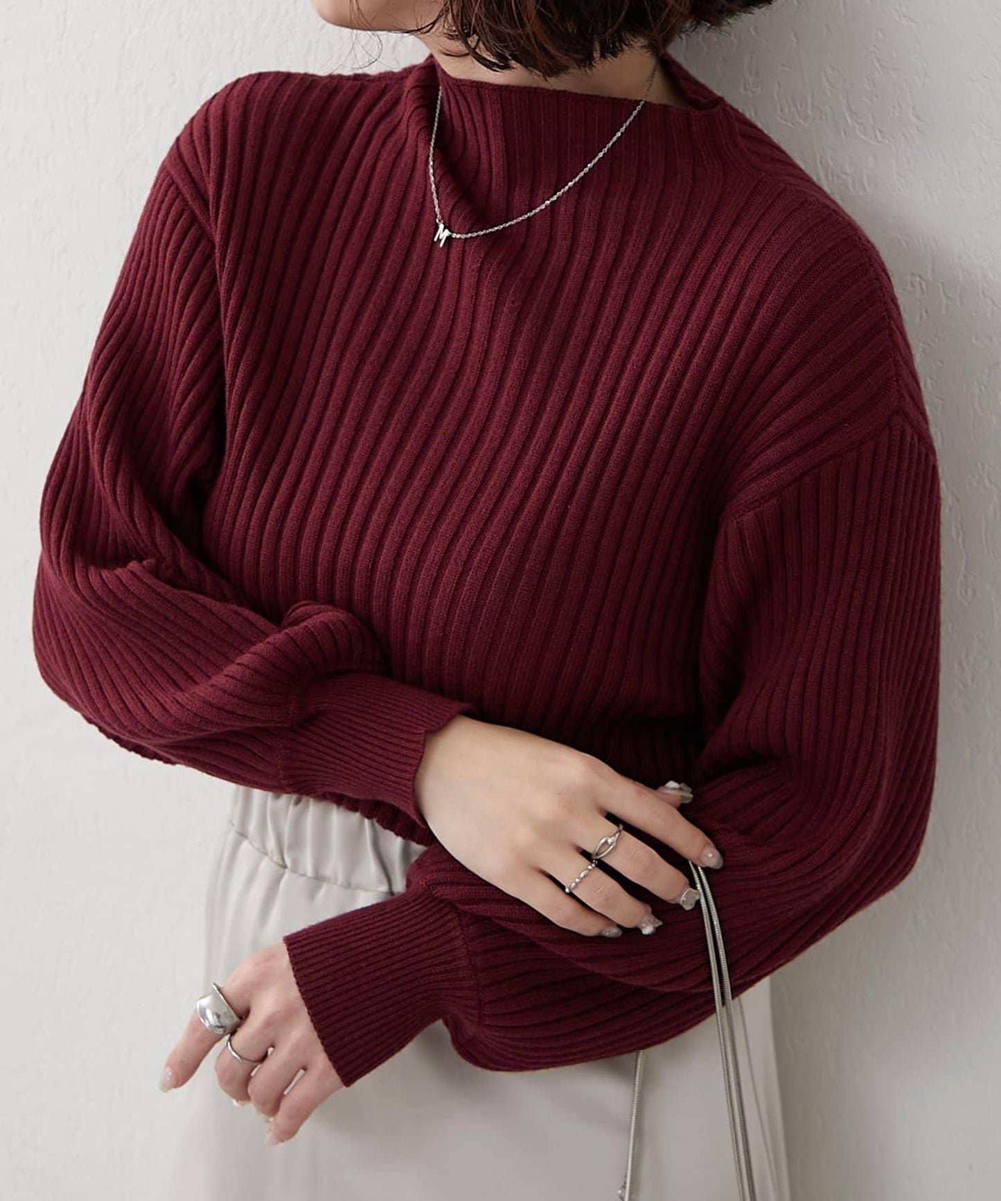 瓶領條紋套頭衫