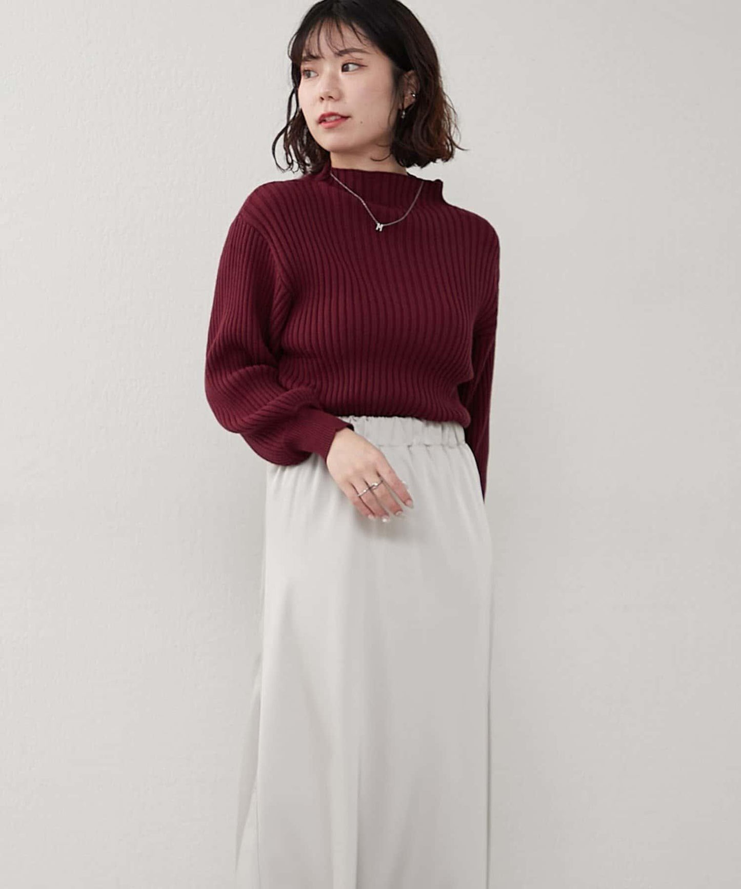 瓶領條紋套頭衫