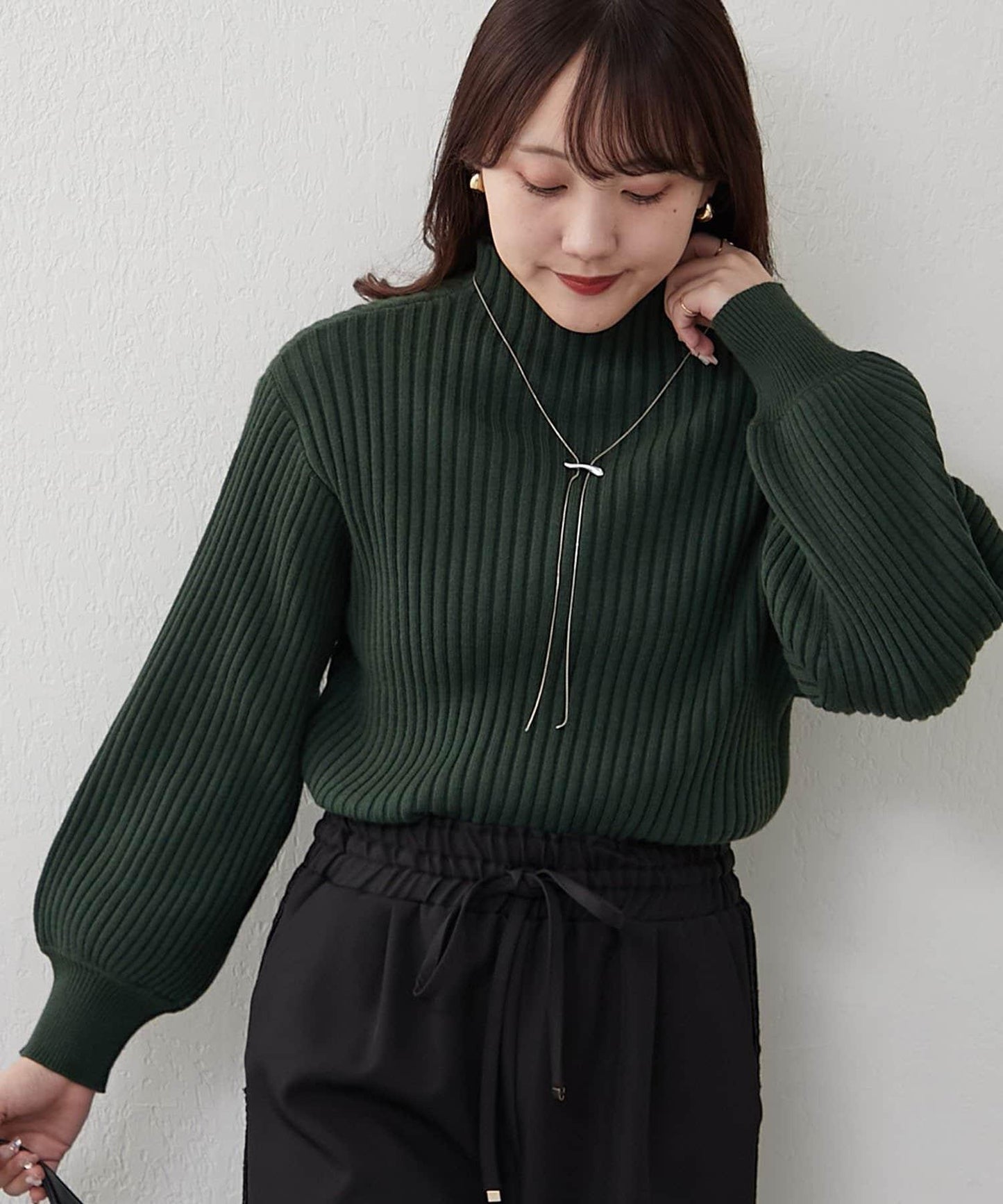 瓶領條紋套頭衫