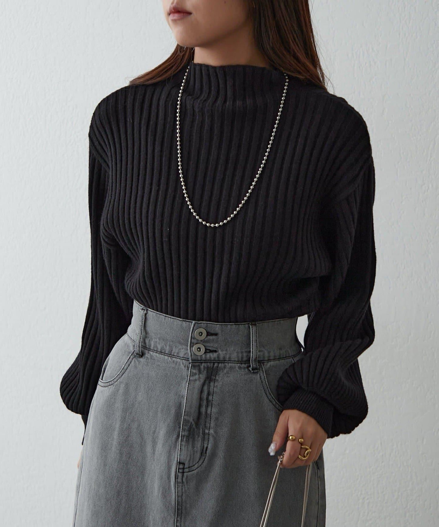 瓶領條紋套頭衫