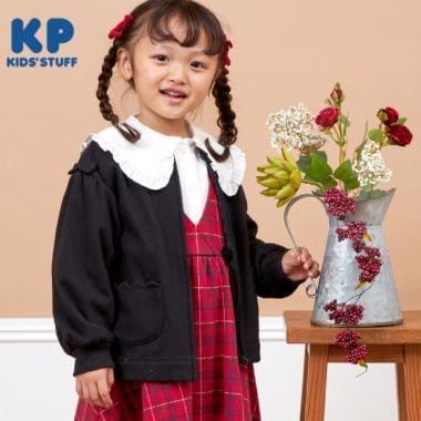 KP(ケーピー)波浪邊口袋內加絨拉鍊開衫(90~140)