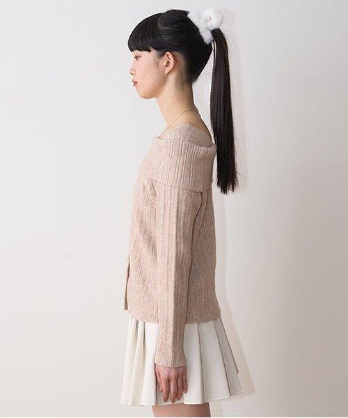 一字肩疊穿針織衫【韓國時尚】