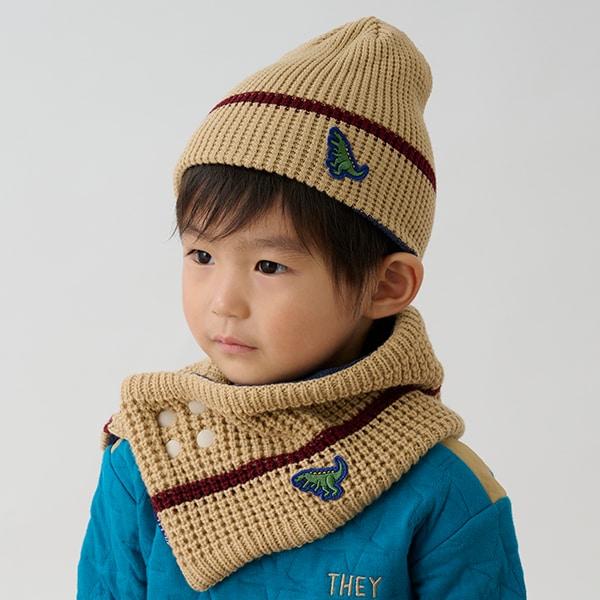 恐龍刺繡貼布雙面圍脖