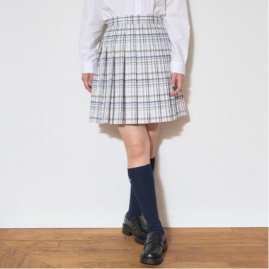 【畢業服】【典禮】帶蝴蝶結領帶格子百褶裙褲