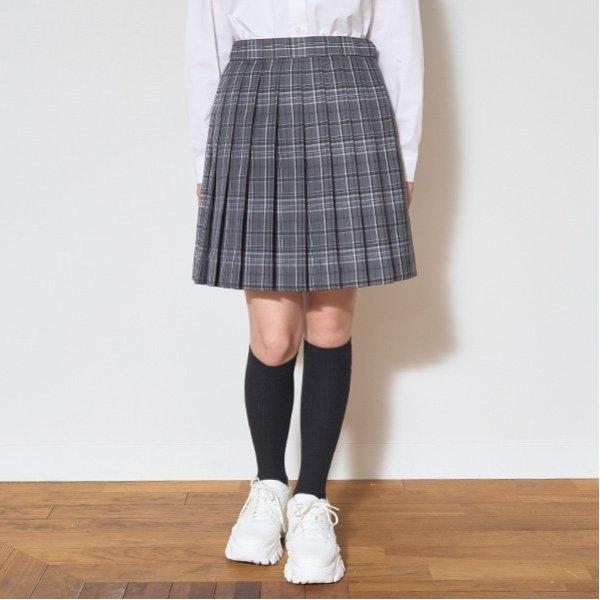 【畢業服】【典禮】帶蝴蝶結領帶格子百褶裙褲