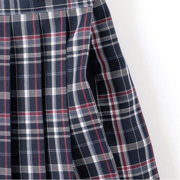 【畢業服】【典禮】帶蝴蝶結領帶格子百褶裙褲