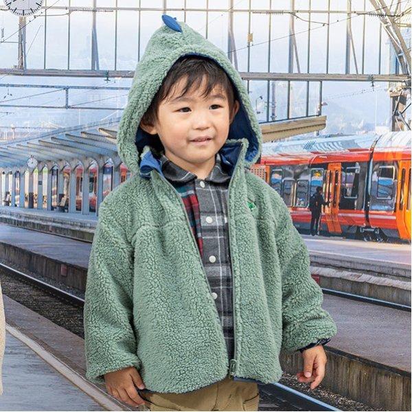 恐龍刺繡格紋長袖襯衫