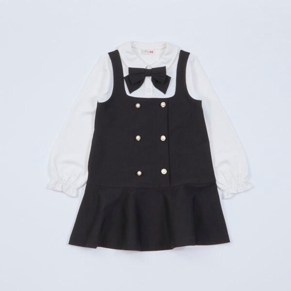 KP 蝴蝶結裝飾疊穿風連衣裙(100~140)