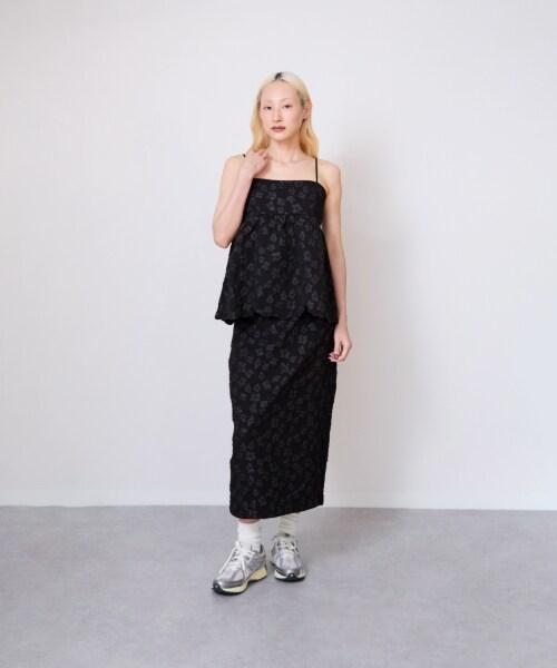 花卉提花修身半身裙